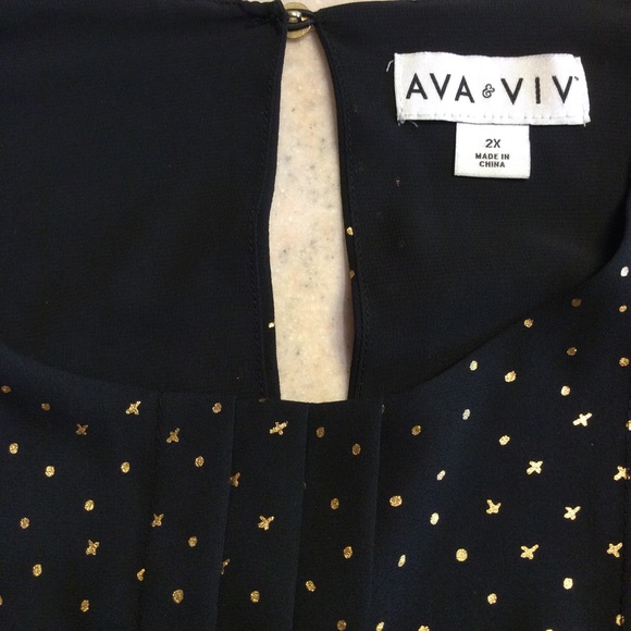 Ava & Viv Black and Gold Blouse - Picture 5 of 5